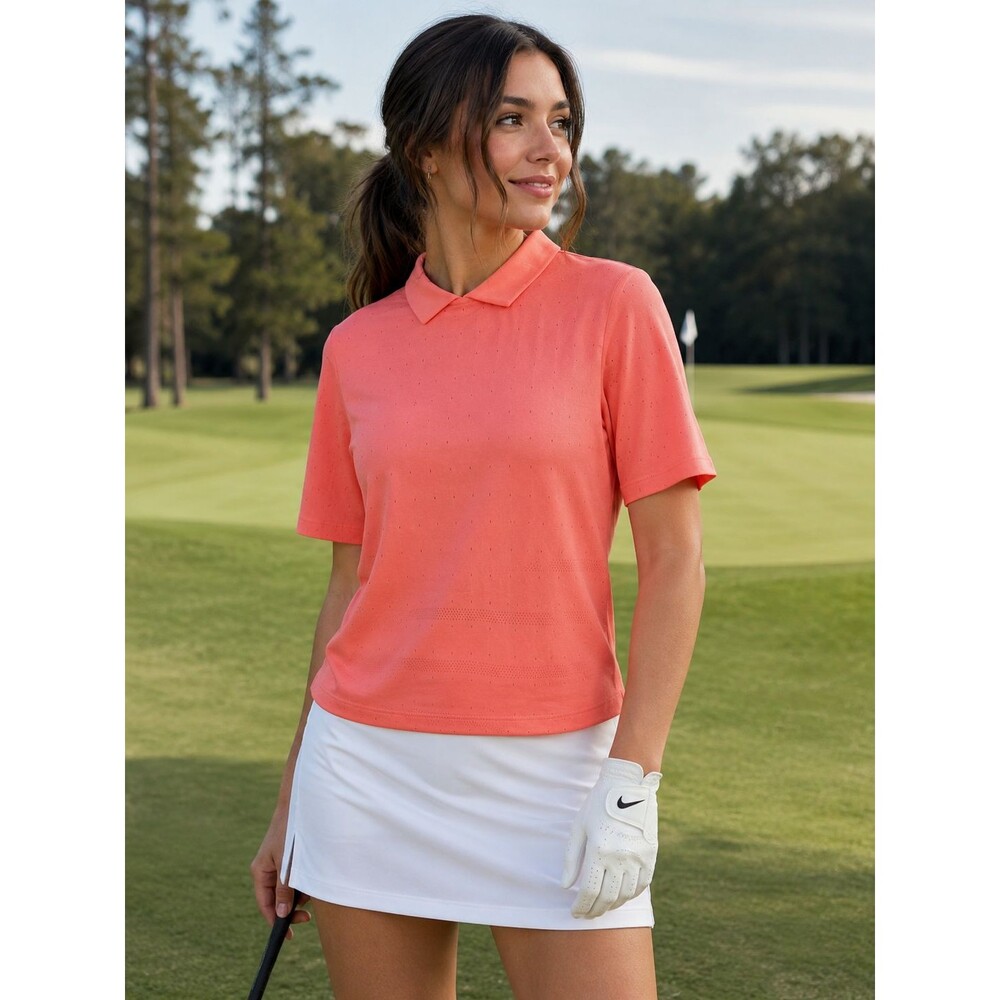 Nike Womens Dry Ace Jacquard Polo Magic Ember Golf Shirt Size M NEW Pickleball
